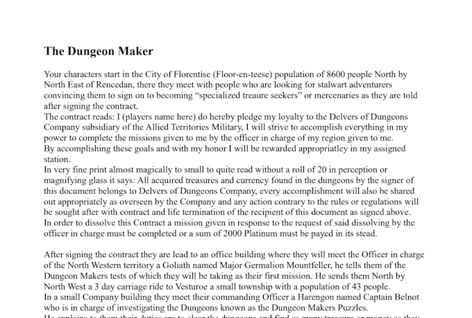 create characters, backstories or even homebrew for tabletop